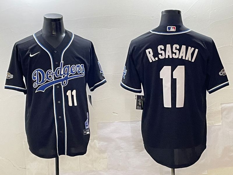 Men Los Angeles Dodgers 11 R.Sasaki Black Fashion Game 2025 Nike MLB Jersey style 30614